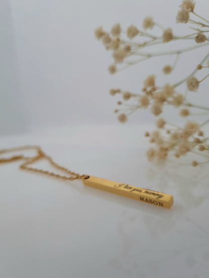 Engraved Pendant Necklace